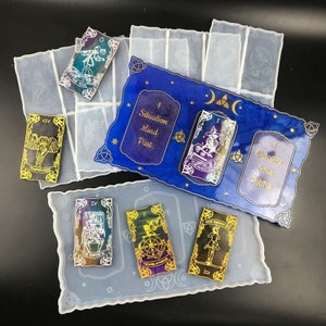 Muffa in silicone Oracle Board per la lettura dei tarocchi, 3 stampi per tarocchi spalmabile della scheda, stampo in resina del vassoio grande, stampo dei tarocchi, stampo in resina epossidica