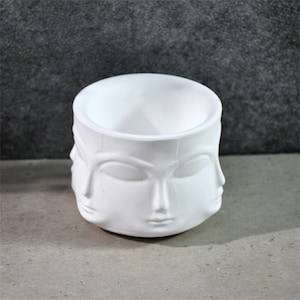 Face Candle Vessel Mold Concrete Succulent Planter Mold Cement Candle Holder Mold Gypsum Mold Resin Mold Silicone Casting Mold