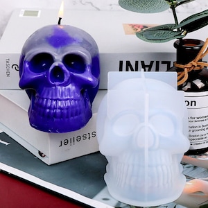 3D Skull Silicone Mold, Halloween Skull Head Candle Mold, Skull Resin Mold
