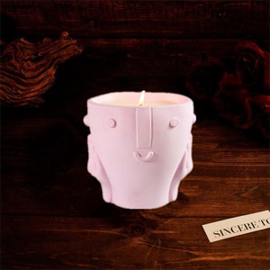 Cute Face Planter Mold, Concrete Candle Vessel Jar Mold, Flower Pot Mold, Epoxy Resin Mold, Silicone Casting Mold, Raysin Mould