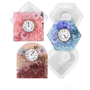 Hexagon Desk Clock Silicone Mold, Epoxy Resin Mold, Concrete Mold, DIY Home Decor