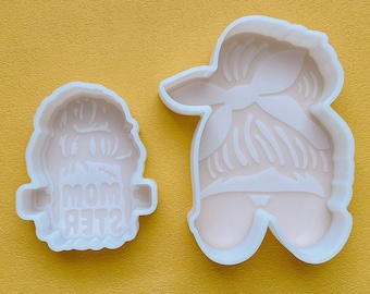 Mom Life Car Freshie Mold, Messy Bun Mom Silicone Mold, Kaars Mold, Epoxy Resin Mold, Soup Mold, Aroma Bead Mold