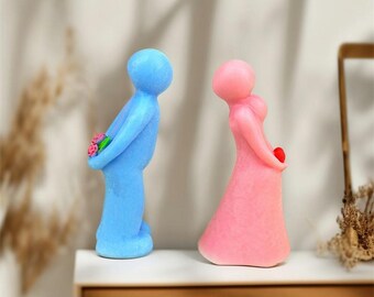 Romantic Couple Silicone Candle Mold, Valentines Day Cute Couple Love Scented Candle Mold, Epoxy Resin Mold, Fondant Mold, Cake Mold
