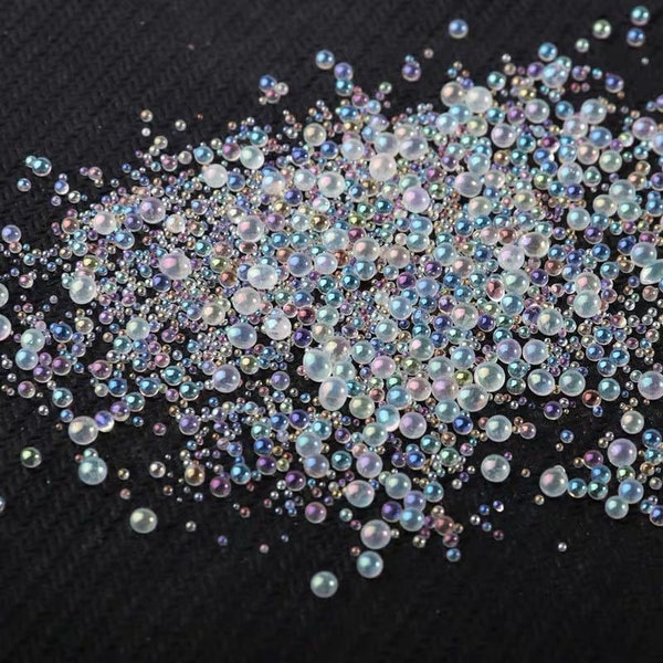 Mini perles à bulles, perle de caviar pour la décoration Nail Art, microbille d’ongle transparente pour le remplissage de résine UV DIY, perle de caviar à ongles, bulle de remplissage de résine