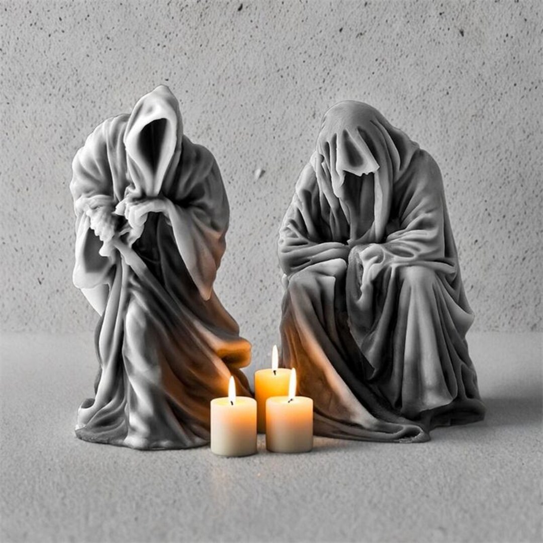 3D Grim Reaper Candle Mold, Halloween Gothic Spooky Silicone