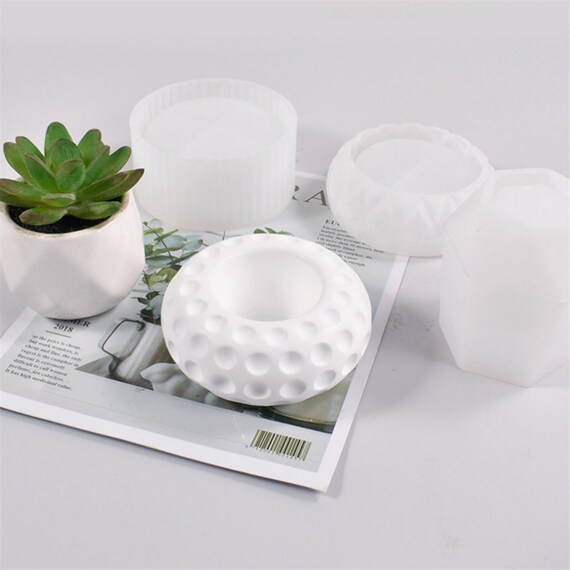 Giethars Siliconen Cement Mal Voor Bloempotten - Ronde Kasseien Vorm Siliconen Schimmel, 16x16x8 Cm, Voor Het Maken Van Betonnen Plantenpotten, Bonsai