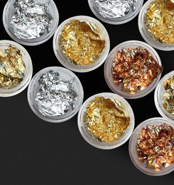 金銀箔フレーク、箔フレークセット、銅フレーク、DIYクラフト用品、UV
