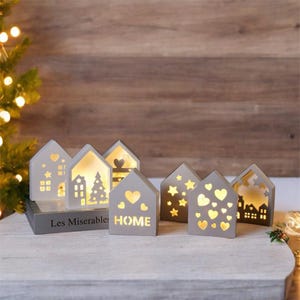 Light House Silicone Mold, Resin LED House Mold, House Heart House Concrete Plaster Jesmonite Mold, Christmas Tree House Mold, Casting Mold