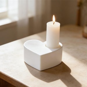 Molde de silicona para portavelas de corazón, molde romántico para portavelas de hormigón, molde de yeso, molde de resina, molde Raysin, decoración DIY para el Día de San Valentín.