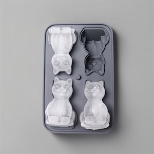 Cat Silicone Ice Mold, Cute Animal Ice Cube Mold, Ice Maker for Corktail Whiskey Party Supply