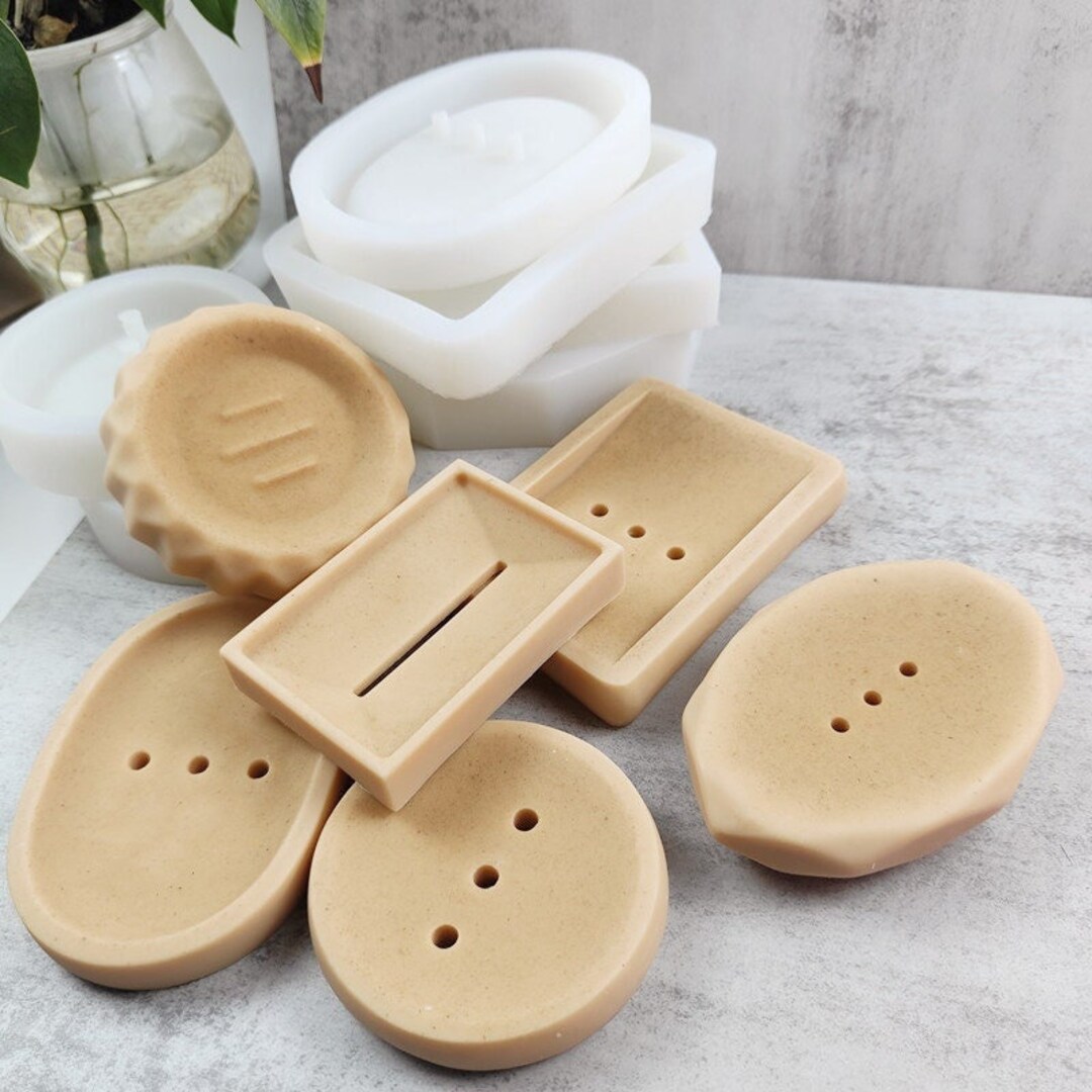 Concrete Soap Dish Mold, Draining Soap Holder Tray Holder Cement Plaster Gypsum Resin Mold