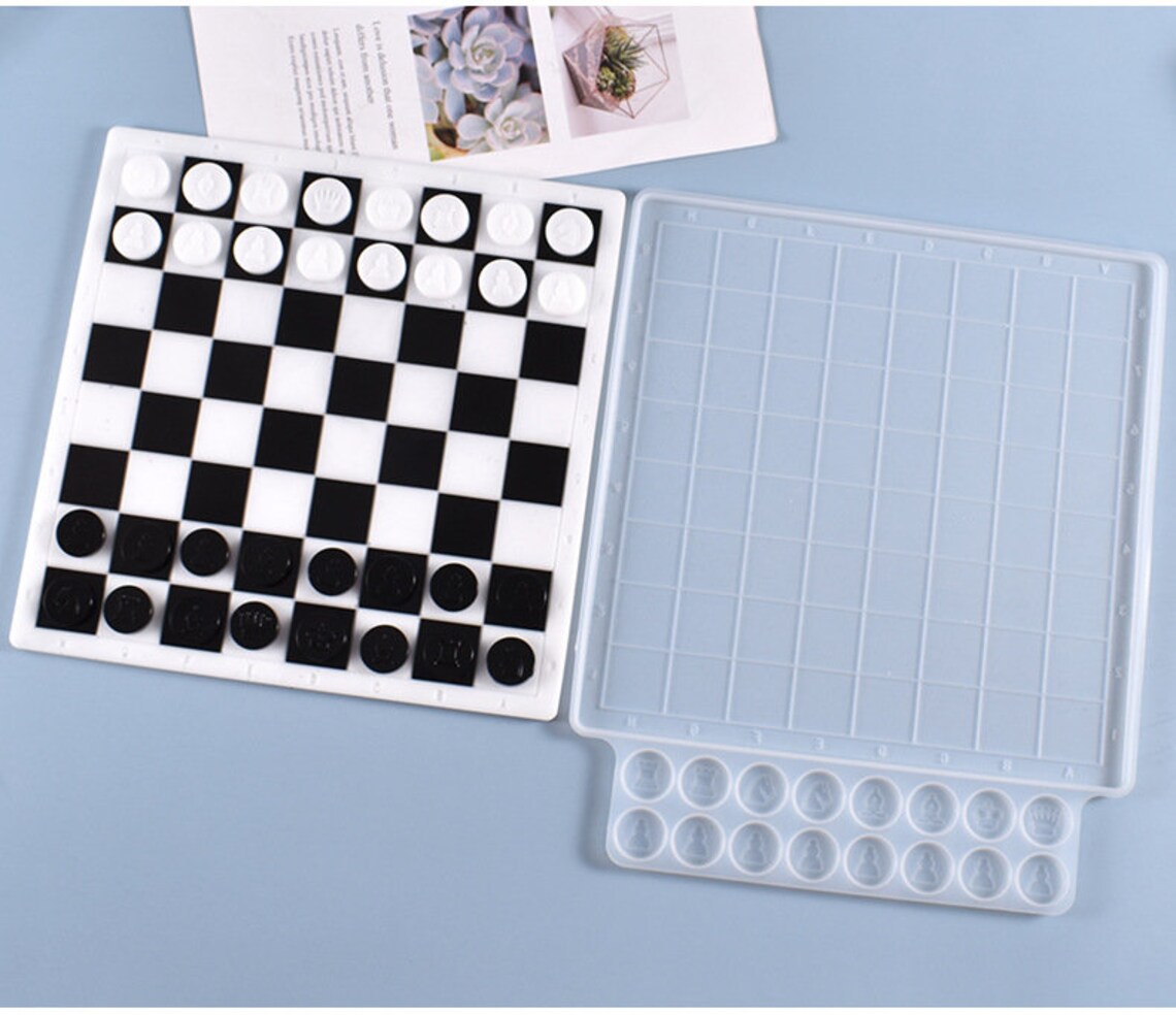 Silicone Chess Mold Chess Set With Board Resin Molds Chess Etsy