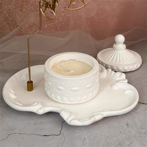 Concrete Candle Vessel Mold Cement Candle Holder Mold Resin Jar Mold with Lid Planter Pot Mold DIY Home Decor