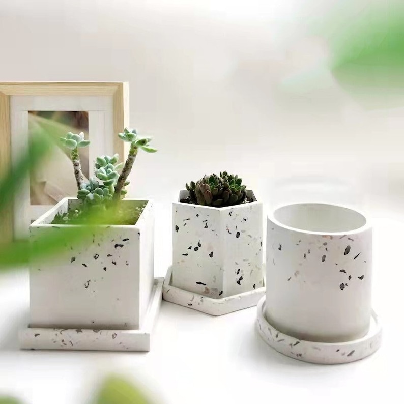 Concrete Planter Mold Cement Candle Vessel Jar Holder Mold Etsy