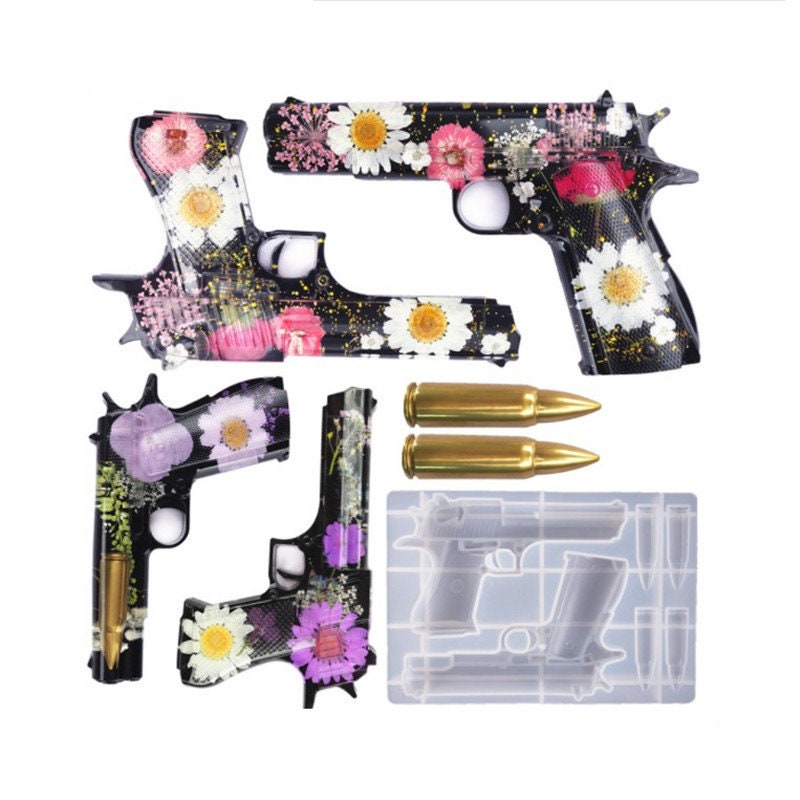 Gun Mold Large Pistol Resin Mold Shiny Gun Silicone Mold Etsy