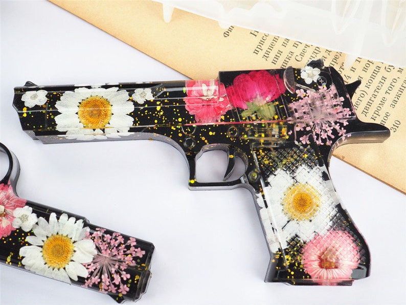 Gun Mold Large Pistol Resin Mold Shiny Gun Silicone Mold Etsy