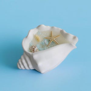 Grote schelp siliconen mal, betonnen zeeschelp kaars vaartuig mal hars trinket schotel mal gips mal jesmoniet schimmel, DIY Home decor