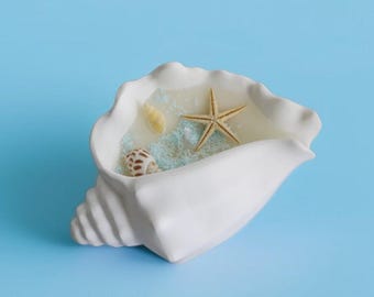 Grote schelp siliconen mal, betonnen zeeschelp kaars vaartuig mal hars trinket schotel mal gips mal jesmoniet schimmel, DIY Home decor