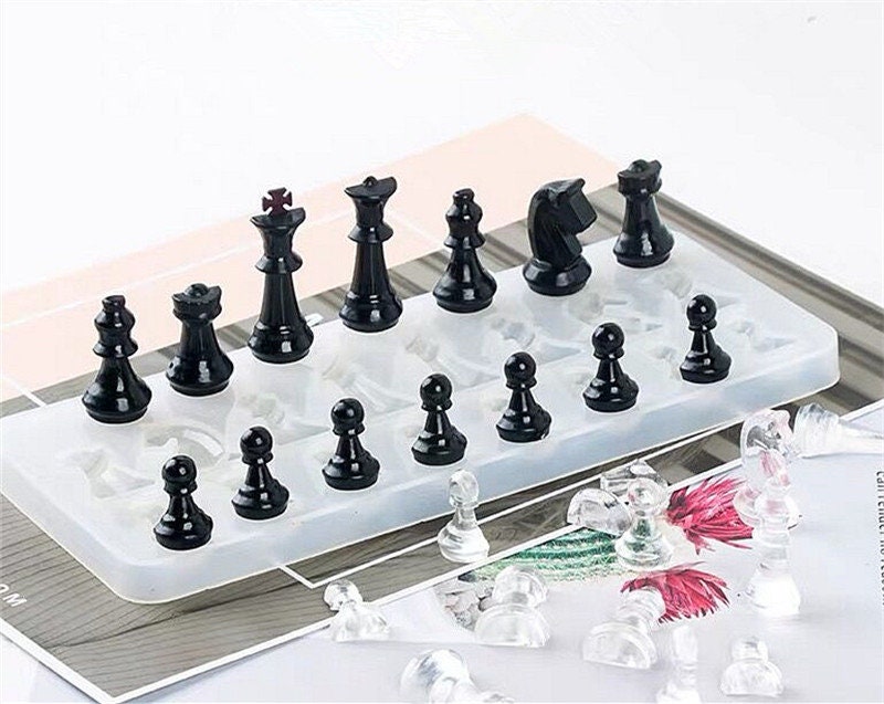 Chess Mold Chess Set With Board Resin Molds Chess Game Etsy Denmark