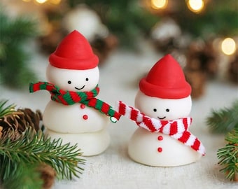 Mini Snowman Silicone Mold, Christmas Cute 3D Snowman Candle Mold Winter Cement Mold Resin Mold Plaster Mold Raysin Mould, Casting Mold