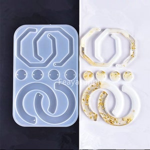 Silicone Earring Mold, Geometric Earring Resin Mold, Circle Earring Mold, Resin Jewelry Mold, Jewelry Making Mold