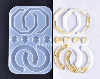 Silicone Earring Mold, Geometric Earring Resin Mold, Circle Earring Mold, Resin Jewelry Mold, Jewelry Making Mold