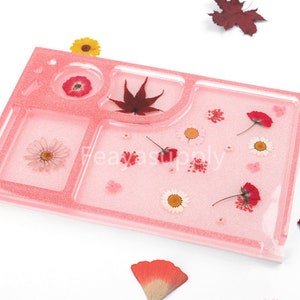 Divided Rolling Tray Mold, Silicone Jewelry Tray Mold, Rectangle Roll Up Tray Mold, Makeup Organizer Mold, Resin Art Casting Mold