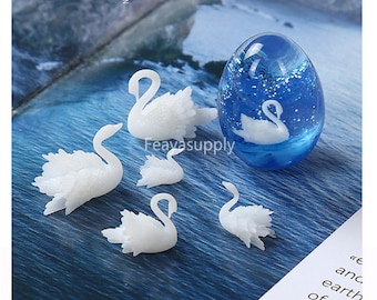 Mini Swan For Resin, 3D Swan Miniature for Resin Jewelry Crafts, Resin Filler for Molds, Miniature for Resin Art, Micro Landscape Decoration