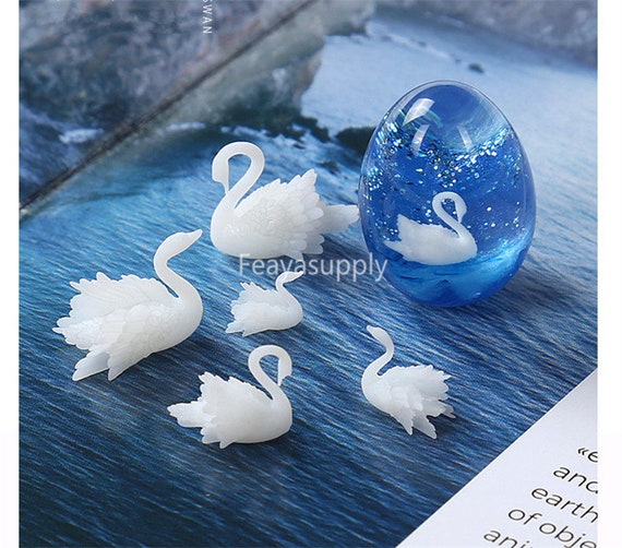 Mini Swan for Resin, 3D Swan Miniature for Resin Jewelry Crafts