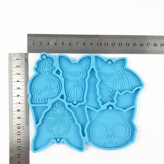 Resin Craft Molds Halloween Bat and Skull Keychain Silicone Mold Epoxy Mold