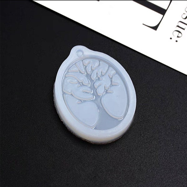 Tree of Life Mold for Resin, Tree Pendant Necklace Silicone Mold, Epoxy Mold Keychain, Jewelry Making Mold