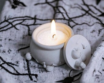 Witch Cauldron Silicone Mold, Halloween Spooky Candle Vessel With