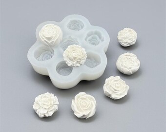 Mini Flower Candle Mold, Peony Blossom Flower Scented Candle Mold, Resin Rose Flower Mold, Plaster Mold, Soap Mold, Cake Mold