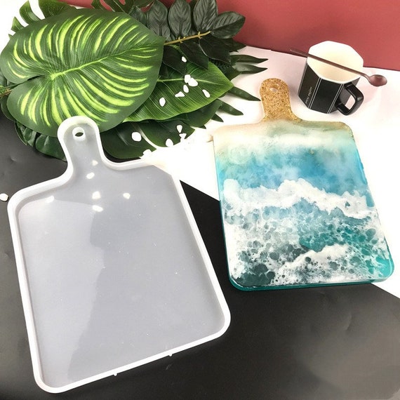New Charcuterie Cutting Chopping Board Resin Mold Large Serving Tray Silicone Mold with Handle