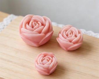 3D Rose Silicone Mold Valentines Day Romantic Rose Flower Scented Candle Mold Plaster Fondant Cake Resin Mold, Casting Mould
