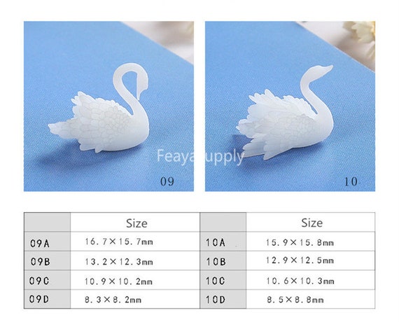 Mini Swan for Resin, 3D Swan Miniature for Resin Jewelry Crafts