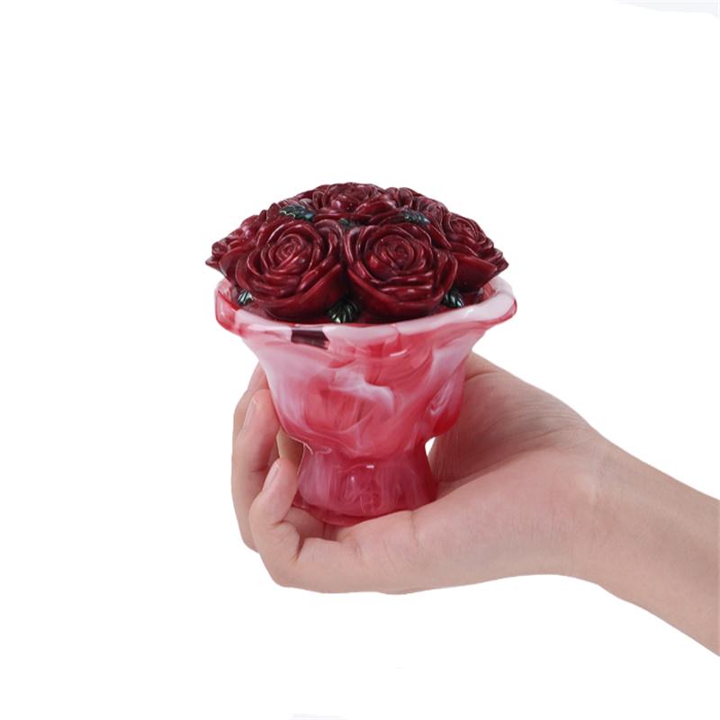 Epoxidharz-Silikonform Rosen-Design – Für Kerzengläser, Pflanzgefäße, Schmuck, Beton, 2-teilig
