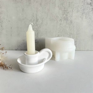 Cup Shape Candle Stick Holder Mold, Taper Candle Holder Silicone Mold for Concrete Plaster Resin, DIY Home Decoration Craft Idea
