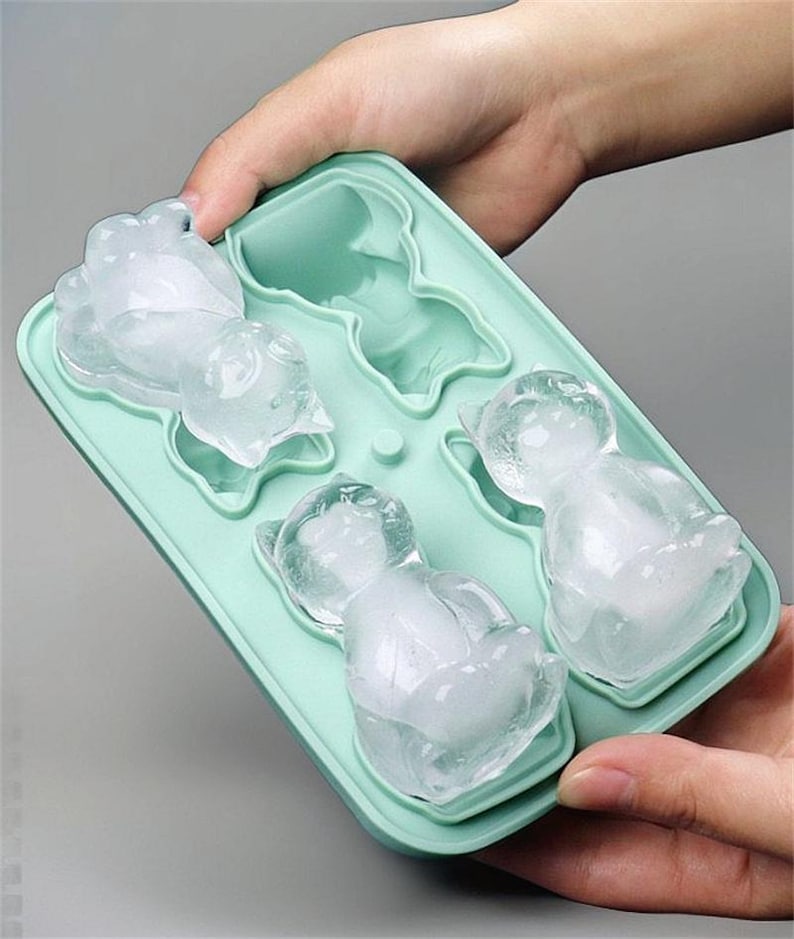 Cat Silicone Ice Mold, Cute Animal Ice Cube Mold, Ice Maker for ...