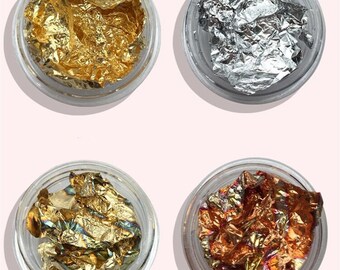 金銀箔フレーク、箔フレークセット、銅フレーク、DIYクラフト用品、UV
