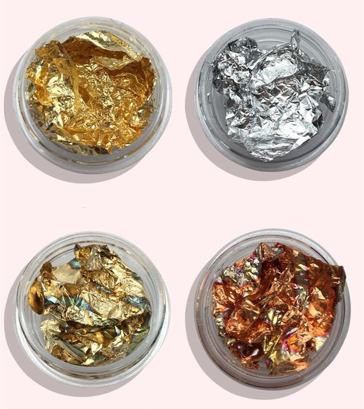 金銀箔フレーク、箔フレークセット、銅フレーク、DIYクラフト用品、UV