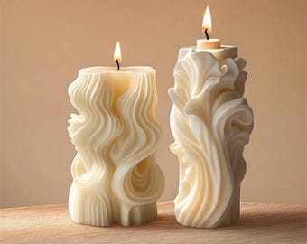 Wavy Candle Mold, Aesthetic Swirl Candle Mold, Twisted Cylinder Candle Mold, Candle Making Mold