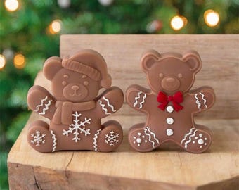 座るテディベア マルチシリコン型 お菓子に添える愛らしいクマちゃん