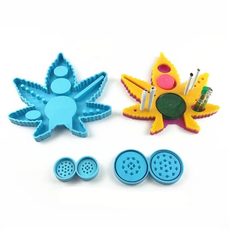 Sculpting & Forming Molding & Casting weed leaf tray mold,rolling tray