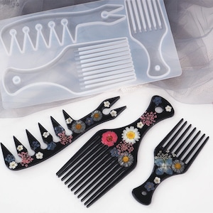 Afro Pick Silicone Mold, Hair Pick Resin Mold, Women Hair Comb Mold, Afro Comb Mold, Resin Craft Molds
