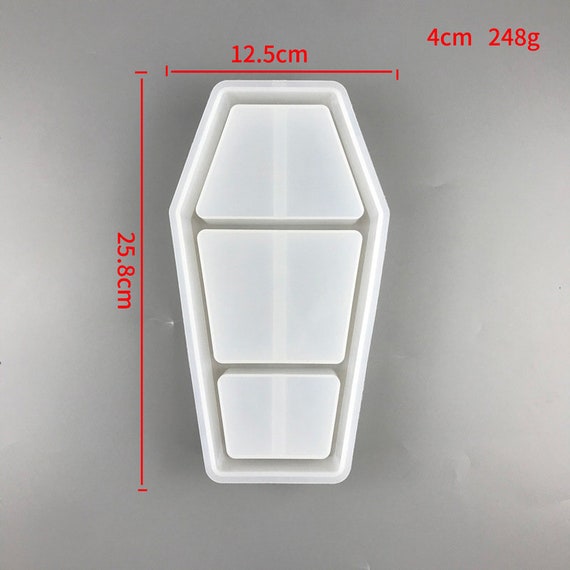 Halloween Coffin Storage Box Epoxy Resin Mold Tray Serving Plate Board  Silicone Mould DIY Crafts Jewelry Holder Casting Tools