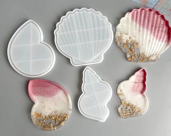 Conch Trinket Dish Mold, Silicone Coaster Mold, Plate/Tray Mold, Epoxy Resin Mold, Resin Craft Supplies