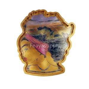 African Goddess Silicone Tray Mold, Afro Woman Resin Mold, XXL Large Rolling Tray Mold, Black Woman Girl Mold, DIY Home Decor