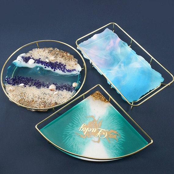 Large Tray Silicone Mold, Irregular Tray Silicone Mold, Resin Round Tray for Coffee Table, Silicone Table Mat Mold-Rectangle Tray Resin Mold