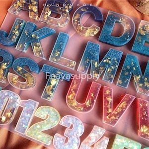 Silicone Letter Mold, Large English Capital Letter Resin Mold, Alphabet Keychain Mold Mold, Numbers Epoxy Mold for Jewelry Pendant
